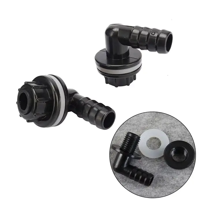 Buse de tuyau de connecteur coudé de 3/8 "à 14mm, pour réservoir d'eau, Joints de tuyau d'aquarium, 