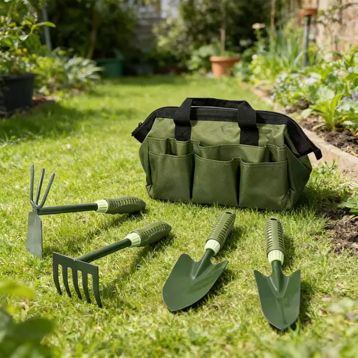 Ensemble de 5 outils de jardin comprenant une pelle