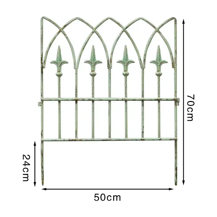 Panneau de séparation en fer pour clôture de jardin ancien, panneau de séparation extérieur, bordure