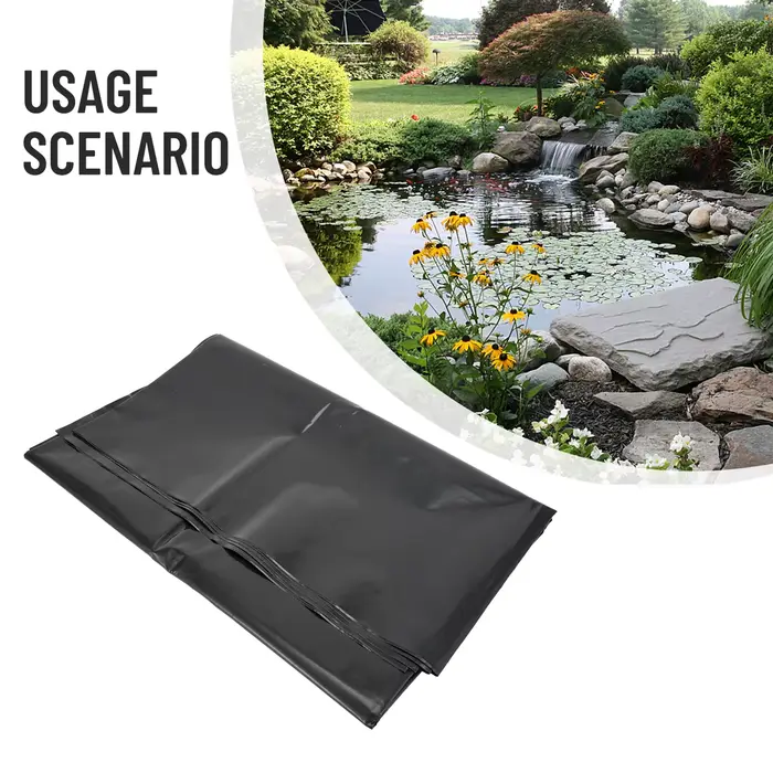 Film de revêtement noir étanche pour étang à poissons, revêtement pour piscines de jardin, HDPE renf
