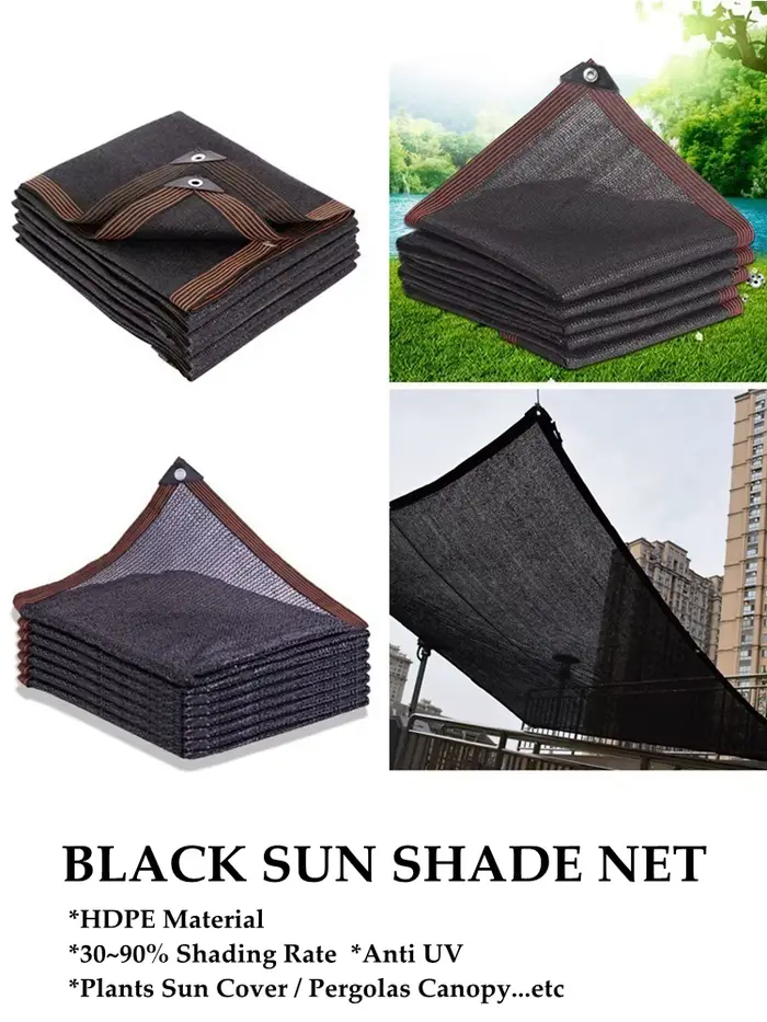 Filet pare-soleil anti-UV noir HDPE 30 ~ 90%, couverture de piscine extérieure pour jardin et plante