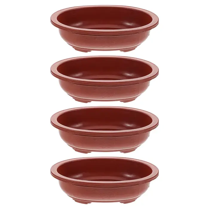 4 pots de fleurs en plastique épaissi pour bonsaïs, avec un excellent drainage pour des plantes sain
