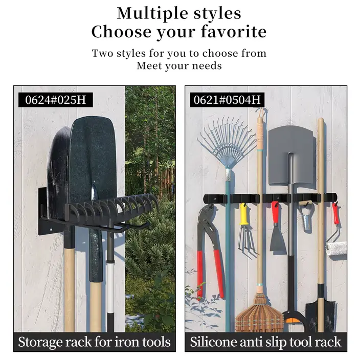 Porte-outils mural, support de rangement robuste pour ranger les outils de jardinage