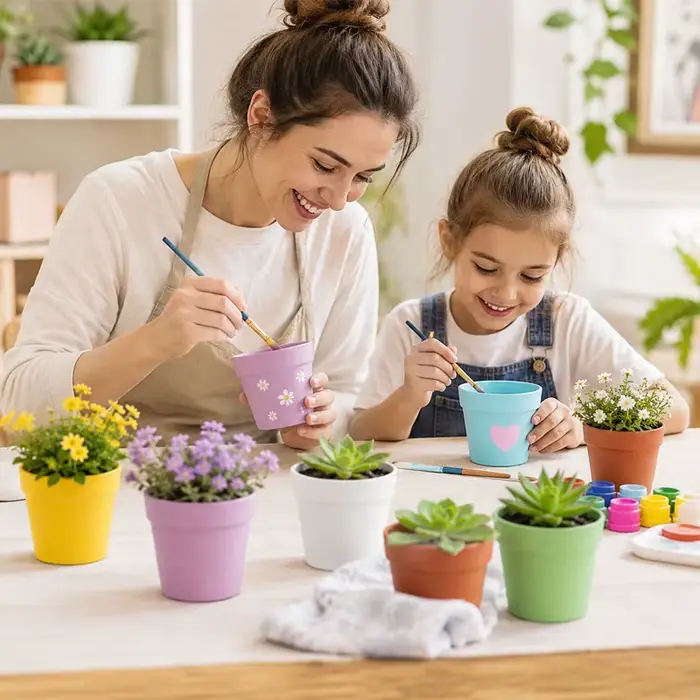 10 pots de fleurs miniatures ronds en plastique pour plantes succulentes