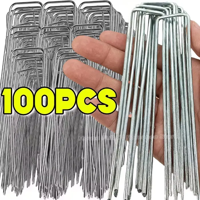Piquets de jardin en U robustes, galvanisés, pour clôtures, tubes, gazon et aménagements paysagers, 
