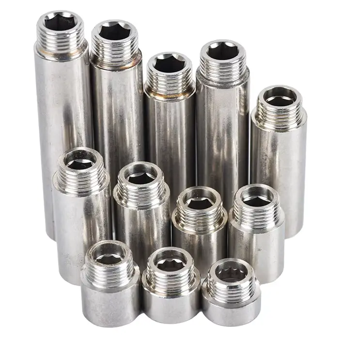 BSP 1/2 "filetage mâle/femelle raccord de tuyau en acier inoxydable tuyau d'extension 10-100mm conne