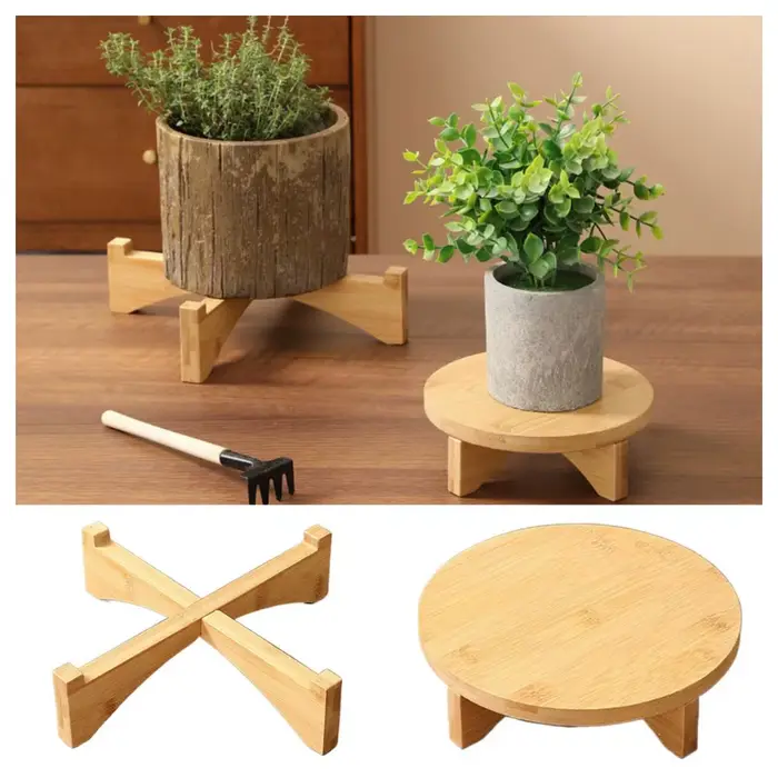 Présentoir à Bonsaï en Bois sur Pied, Décoration de Maison, Base de Pot de Fleur, Ornement de Bureau