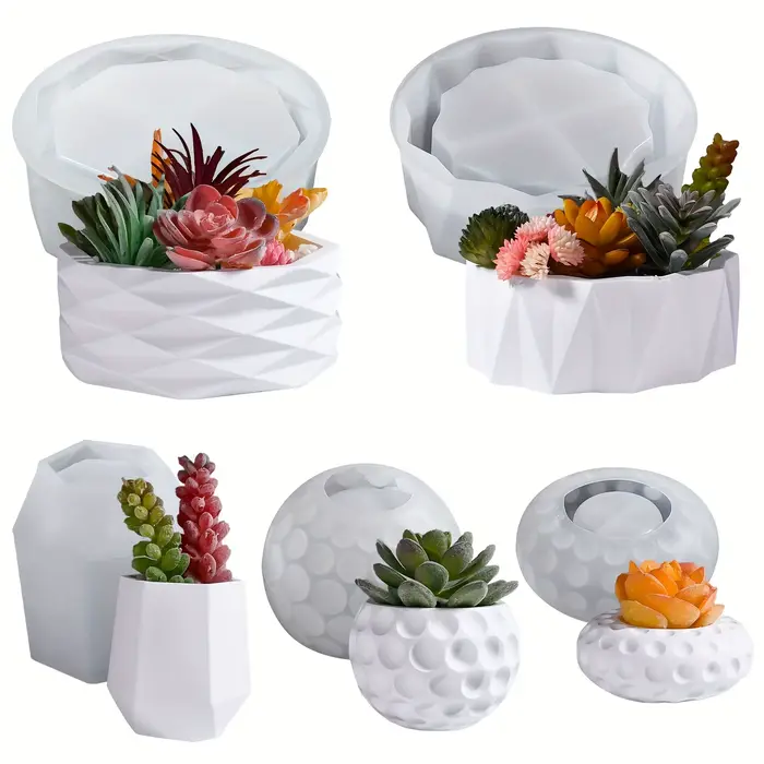 Pots à fleurs en résine époxy et béton
