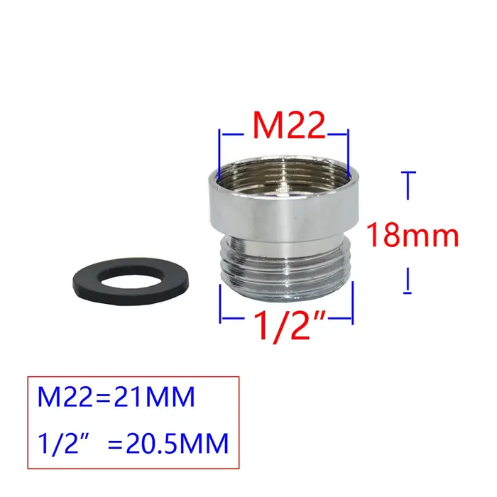 Connecteur de filetage en laiton 1/2 "mâle à M22 M24 M20, pour salle de bains, adaptateur de robinet