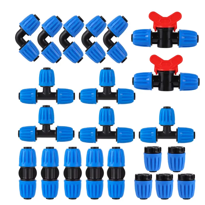 Connecteur de verrouillage de tuyau 1/2 ", 5 pièces, raccords d'irrigation goutte-à-goutte de 16mm,