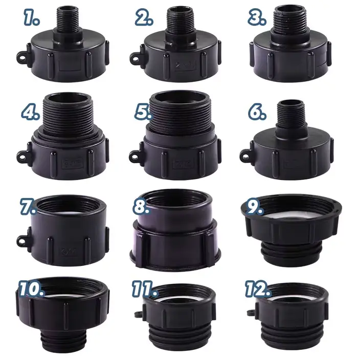 Adaptateur convertisseur de réservoir d'eau IBC 1/2 "3/4" 1 "1.5" 2 "3" 4 ", filetage fin x grossier