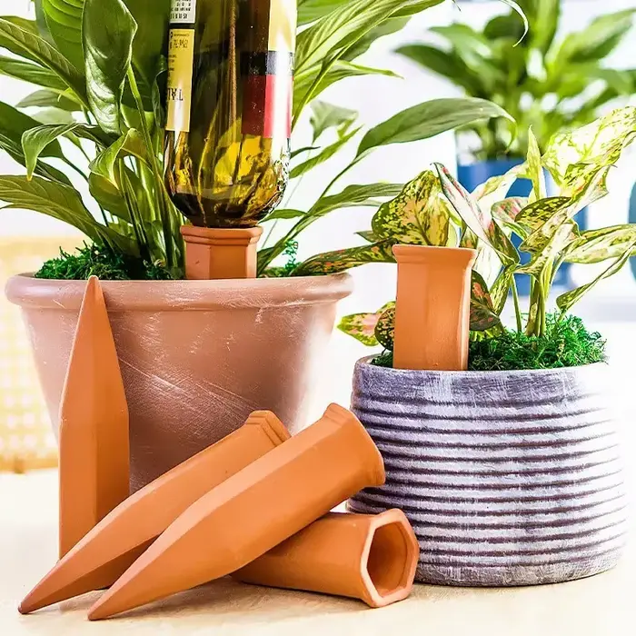 2 paquets de piquets d'arrosage automatique pour plantes, dispositifs d'arrosage automatique en terr
