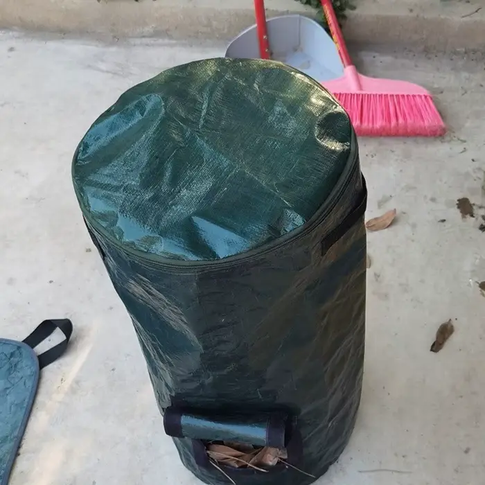Sac de compostage résistant à l'usure avec couvercle zippé, sac poubelle scellé pour jardin, sacs à 