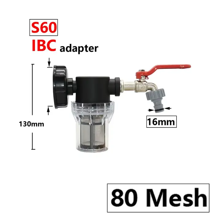 Filtre d'arrosage 1/2 3/4 1 pouce pour adaptateur de robinet de réservoir IBC S60 tonnes Joint de ba