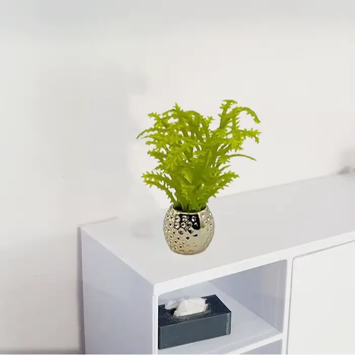 Mini plantes en pot pour maison de poupée 1:12, plantes vertes, modèle de simulation, décor de scène