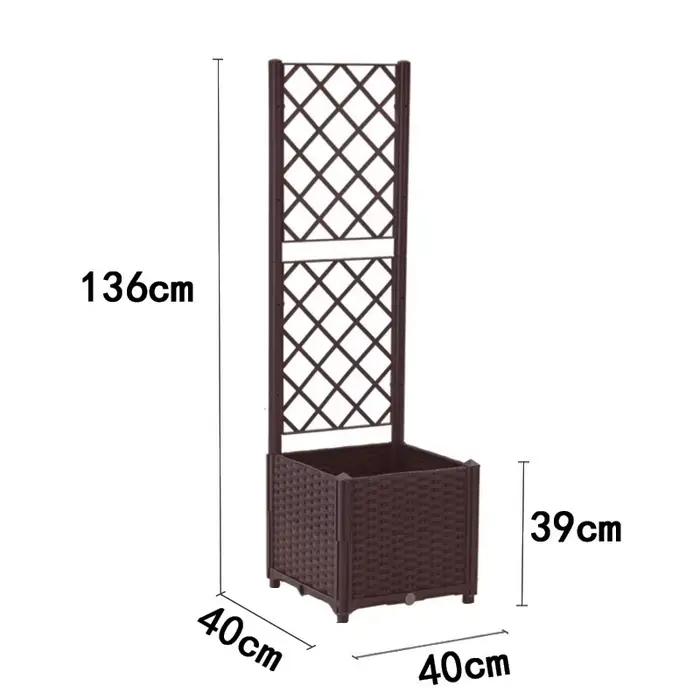 Jardinière Verticale Moderne Grande pour Jardin Domestique, Bac Surélevé d'Angle en Plastique avec T