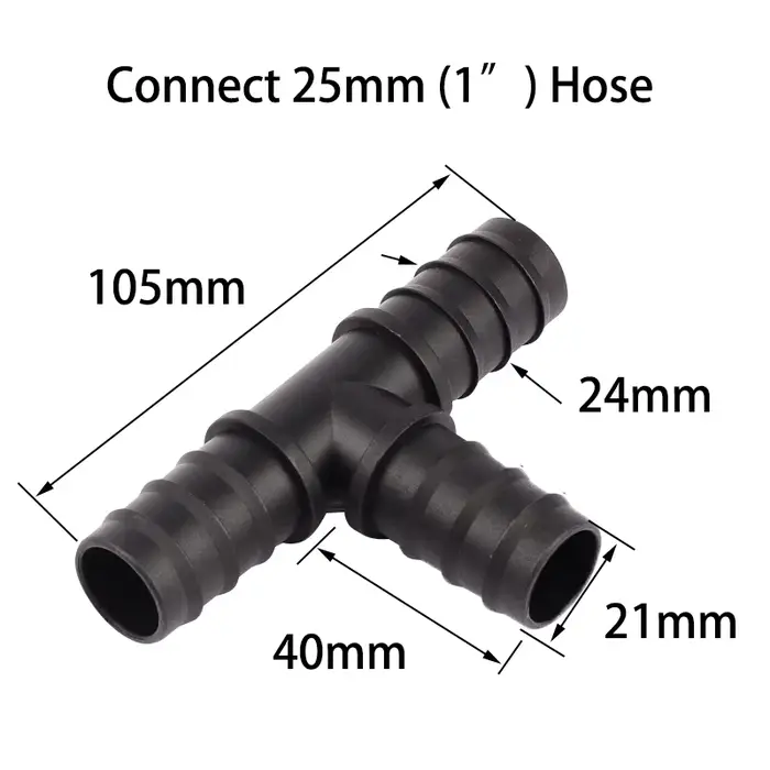 Connecteurs en T barbelé pour tuyau d'irrigation de jardin, système d'arrosage Joendocering, pièces