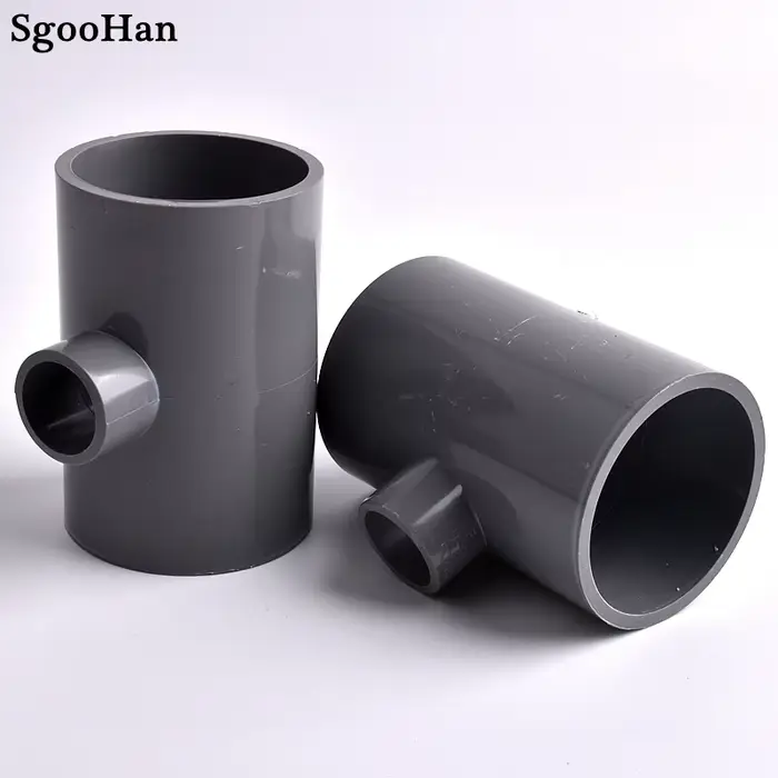 Connecteur en T de réduction de tuyau en PVC, diamètre intérieur de 20 ~ 63mm, tube précieux d'irrig