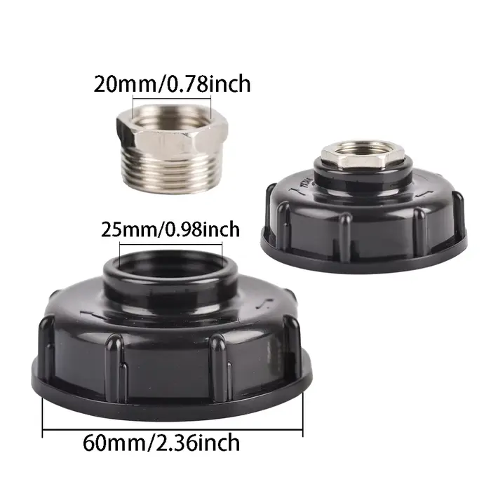 Adaptateur d'Eau IBC à Filetage Grossier S60x6, Précieux, 1/2 Pouces, 3/4 Pouces, Mâle Femelle, Sort