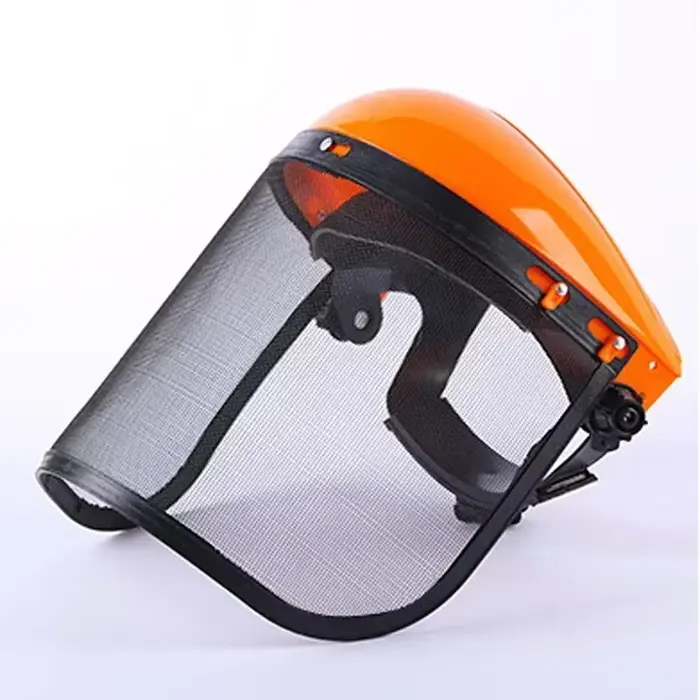 Casque de sécurité pour coupe gazon de jardin, chapeau avec visière intégrale en maille pour débrous