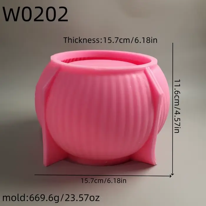 Moule de Pot de fleur rayé, ornement en plâtre, moule en Silicone, bricolage, moules en Silicone