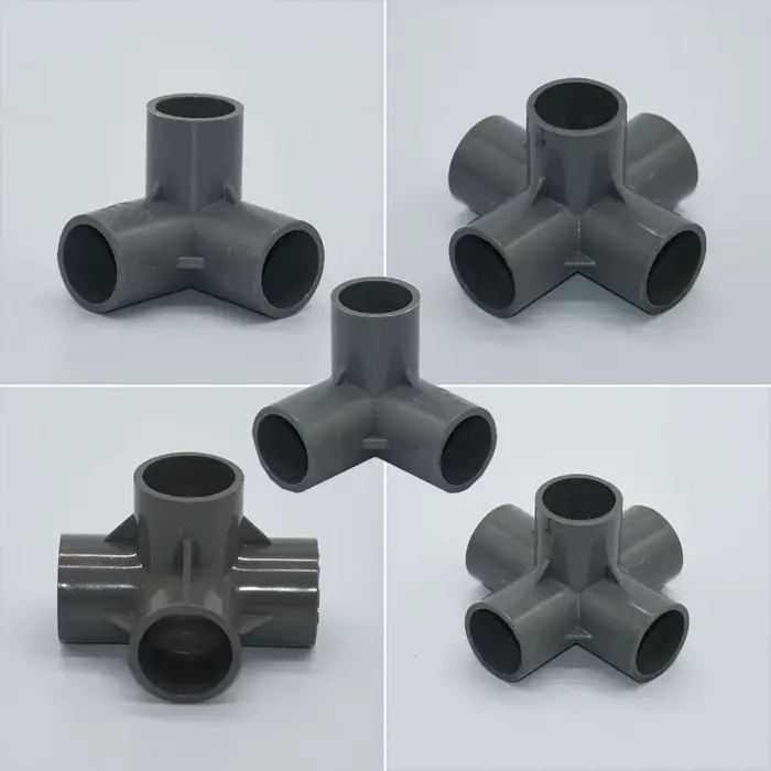 Connecteur en PVC 20/25/32mm, 3/4/5 voies tridimensionnelles DN15/20/25/40, raccords de tuyaux d'ali