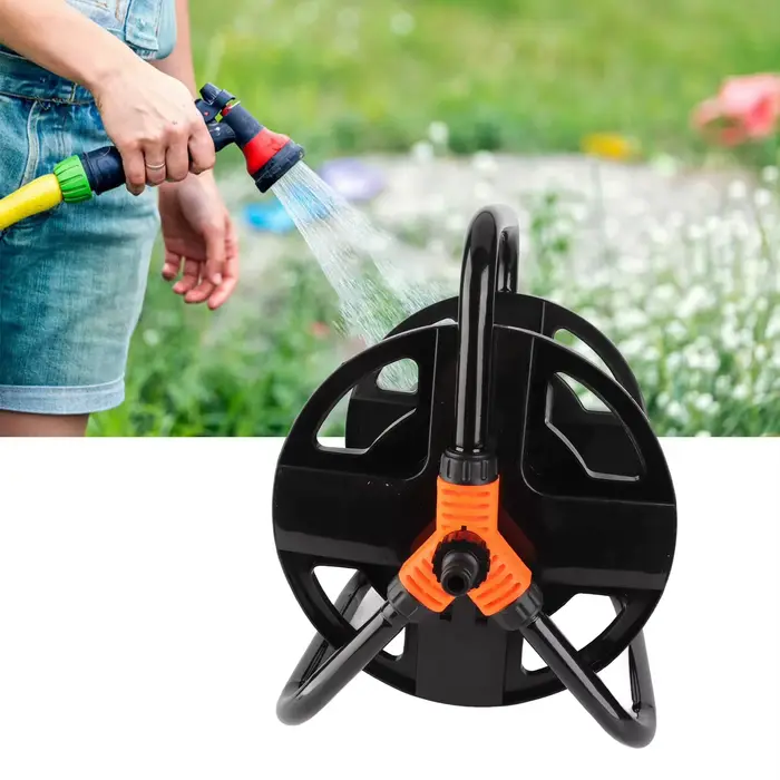 Enrouleur de tuyau DIY, support de rangement portable pour tuyau d'eau, enrouleur de tuyau à bras un