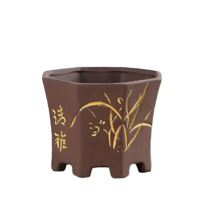 Pot de fleurs en argile violette pour plantes succulentes