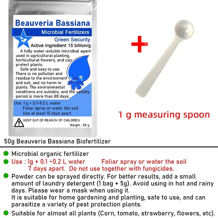 50g d'engrais biologique microbien Beauveria Bassiana