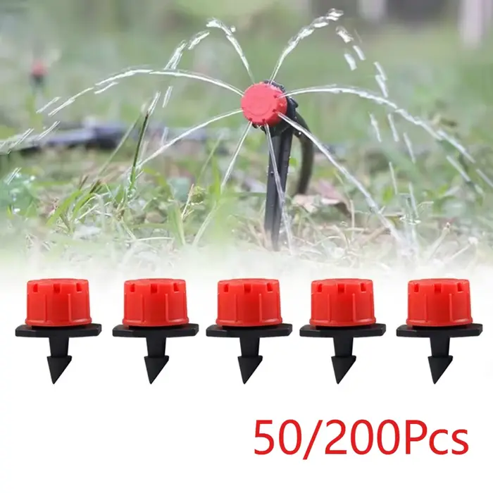 50/200 pièces Goutteurs émetteurs réglables 1/4'' pour micro-irrigation de jardin, pour système d'ar