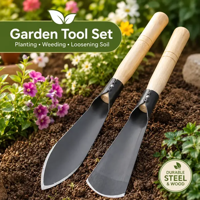 Pelle de jardin, houe robuste en fer pour la plantation de fleurs
