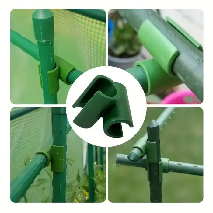 Connecteur de Support de plante en treillis, 50/100 pièces, Clip croisé fixe, Clips de piquet pour g