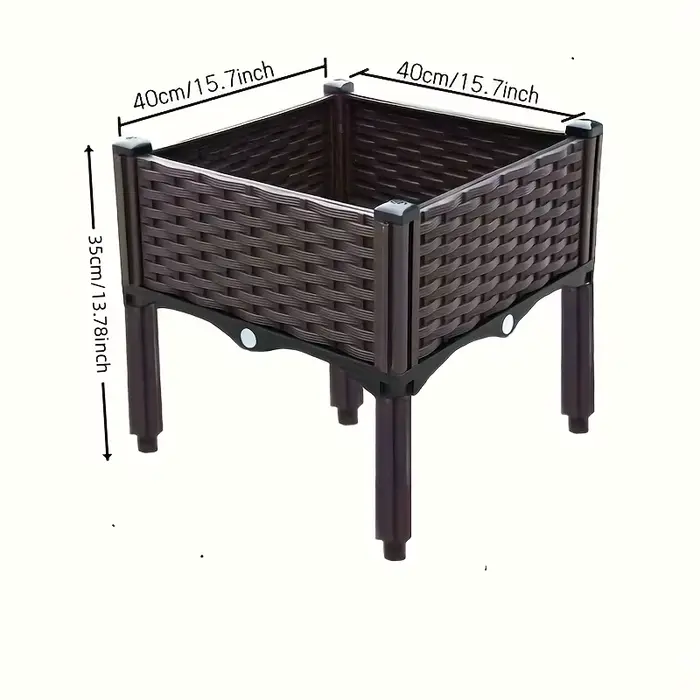 Pot surélevé en plastique Durable avec trou de Drainage, support de fleurs et légumes d'extérieur mu