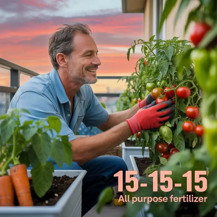 Engrais granulé NPK 15-15-15 équilibré et riche en nutriments pour légumes
