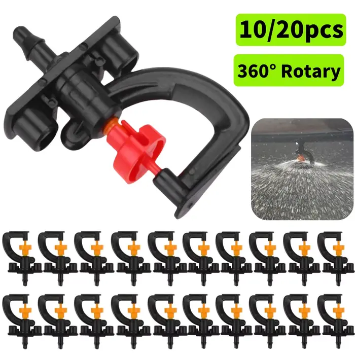 10/20 pièces 360 °   Micro-buse rotative de Type G, arroseur d'irrigation goutte à goutte pour serre