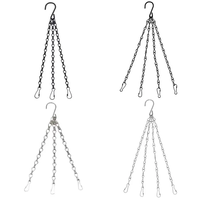 Panier de jardin suspendu 40cm, chaînes métalliques, support de Pots de fleurs, cintre pour plantes 