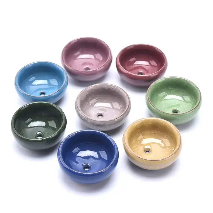 Mini jardinière succulente en céramique pour la décoration intérieure, glaçon, fissure, glaçure, fle