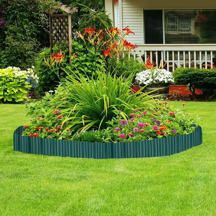 Bordure de Pelouse Flexible en Plastique PP et Pierre, Clôture de Sol de Jardin