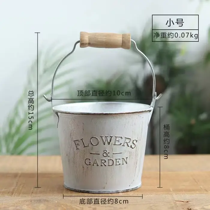Barils de décoration de jardin, Pots de fleurs en étain, panier Vintage artificiel de Style pastoral