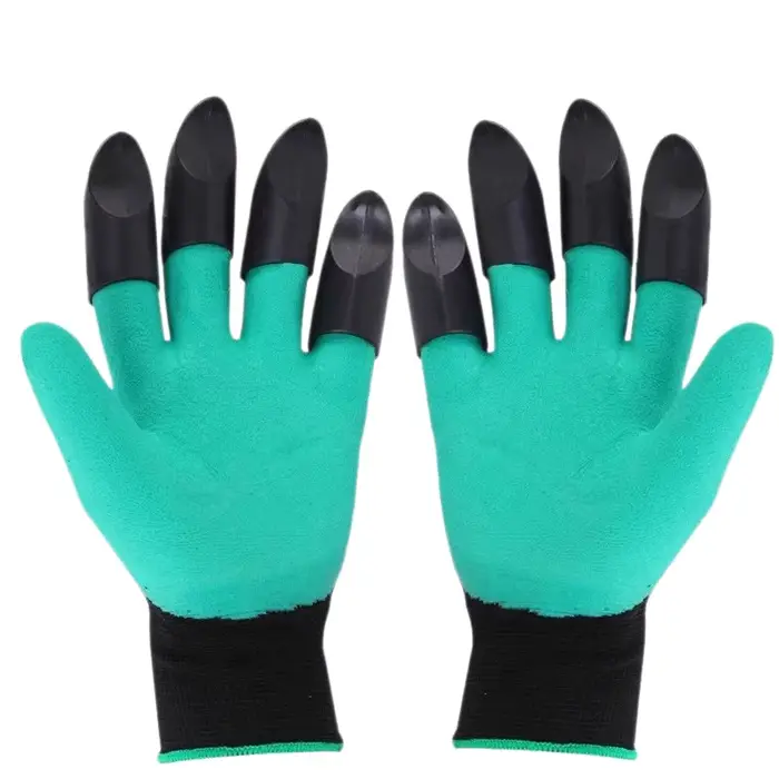 1 paire de gants de jardinage à griffes pour creuser et plantation, gants antidérapants en Latex res