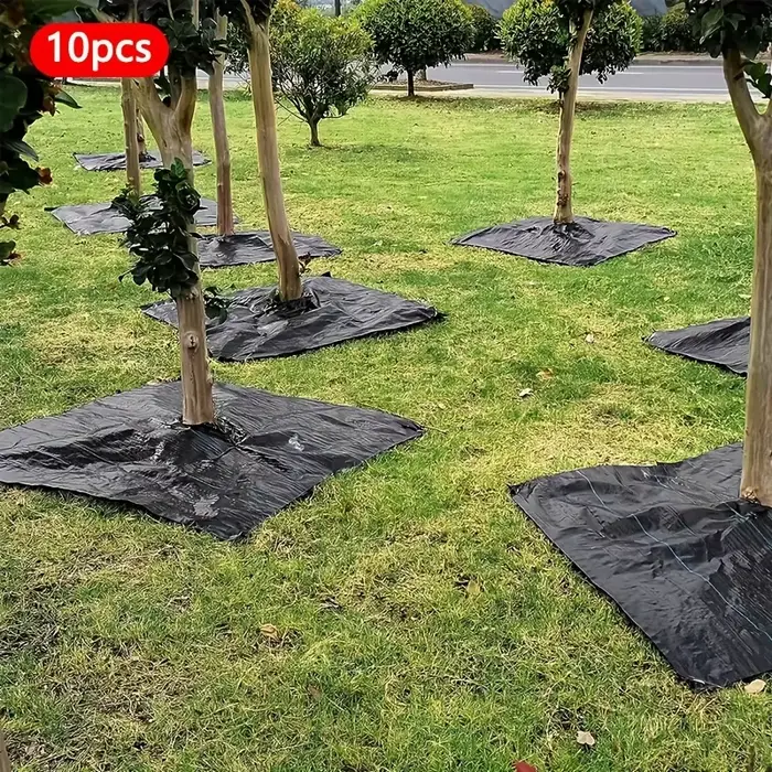 10 hottes hydratantes réutilisables pour désherbage d'arbre, tapis d'arbre biodégradable non tissé e
