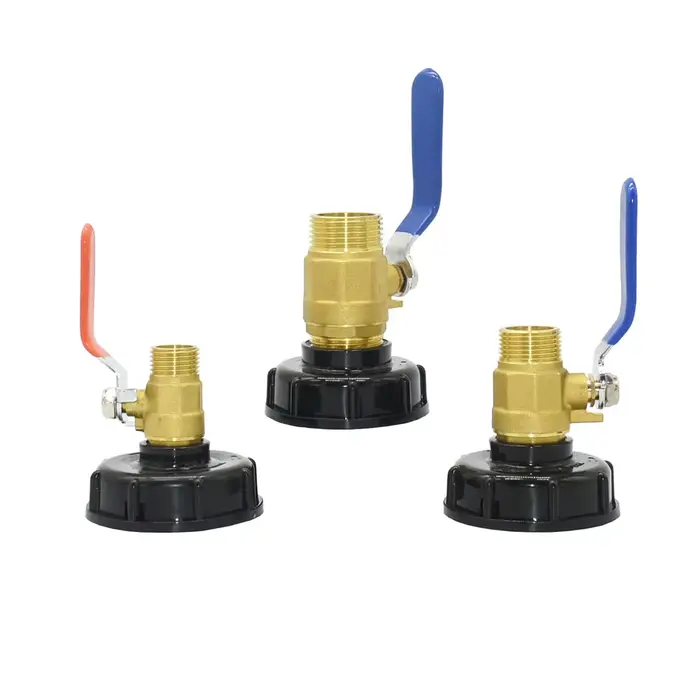 Adaptateur de robinet de réservoir IBC à filetage S60 x 1/2 3/4 1 pouce, tuyau d'arrosage, Valve de 