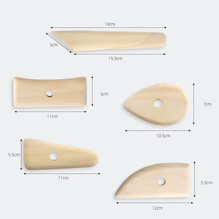 Kit d'argile en bois fait à la main, artisanat en céramique, grattoir de mise en forme, outils de Sc