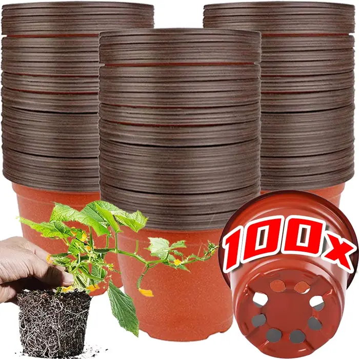 Pots de pépinière en plastique Flexible, 20-100x4 pouces, tasse de semis, conteneur de jardinage, pe