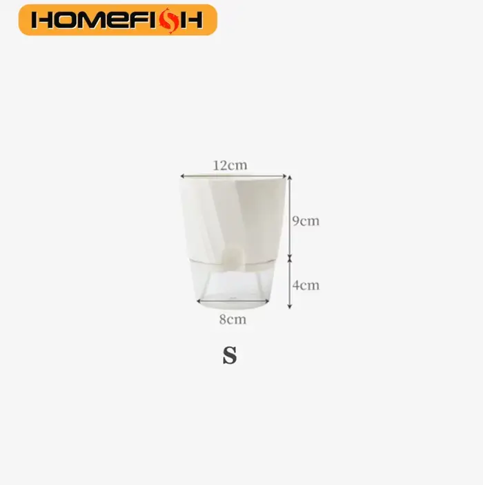 Pot de fleur hydroponique paresseux, Pot de fleurs automatique absorbant l'eau, Transparent, Double 
