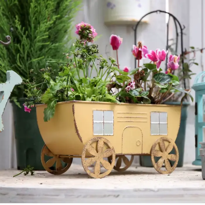 Pot de fleurs petit chariot de Style japonais