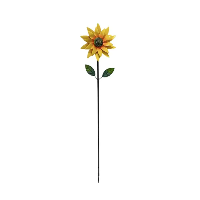 Moulin à vent décoratif rotatif pour jardin, en métal, créatif, avec fleur artificielle, pour jardin