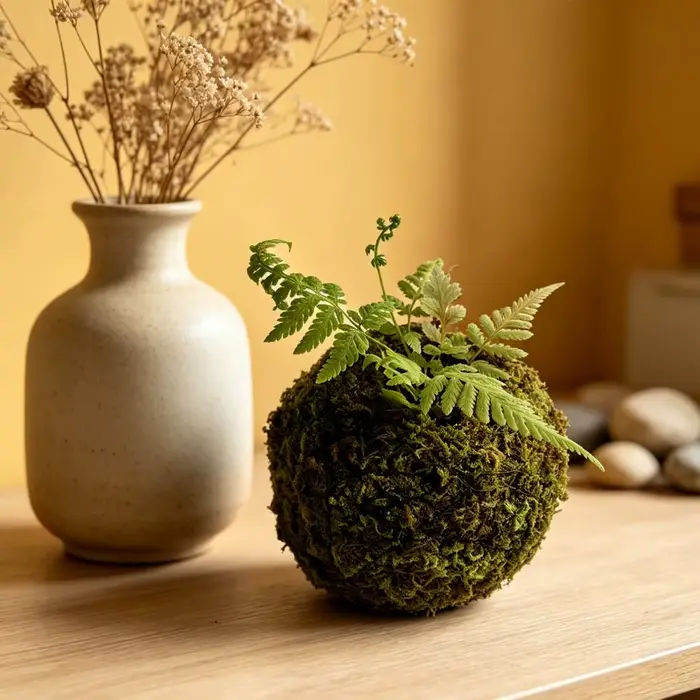 Pot de fleurs en boule de mousse