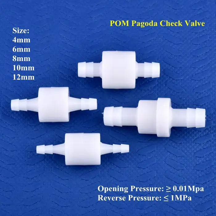 Valve anti-retour POM 4 ~ 12mm, 1 à 100 pièces, tuyau d'irrigation goutte à goutte, Joint pagode, Va