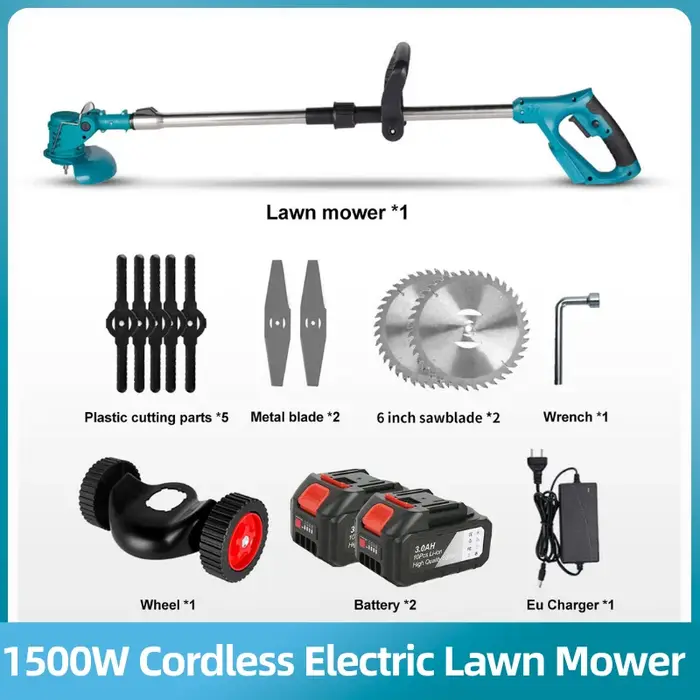 Makita – tondeuse à gazon électrique pliable et réglable, longueur 100-135cm, coupe-herbe de jardin 